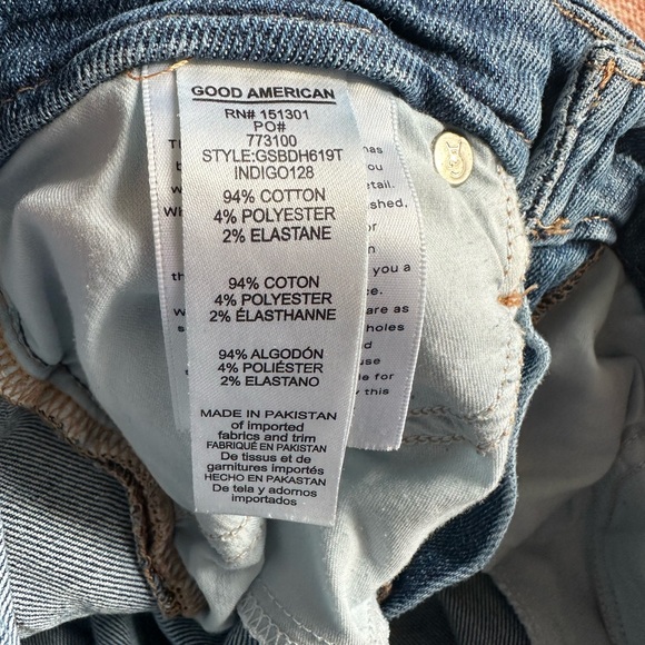 GOOD AMERICAN Good Straight in Indigo128 distressed size 4/27 gsbdh619t - Picture 3 of 8